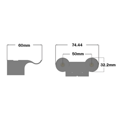 55-130-0 MODULAR SOLUTIONS DOOR PART 30 TROLLY WITH END STOP